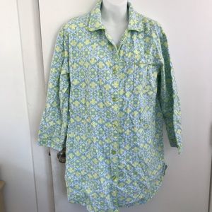 Pajama Button Down Night Shirt